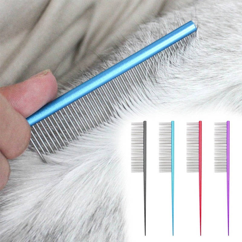 Stainless Steel Pet Comb for Dogs - Multi-Color Grooming Tool