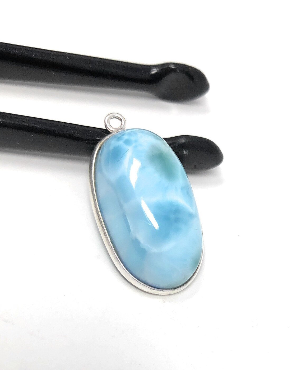 3 Pc AAA Grade Larimar Gemstone Charms, Sterling Silver DIY Jewelry Supplies