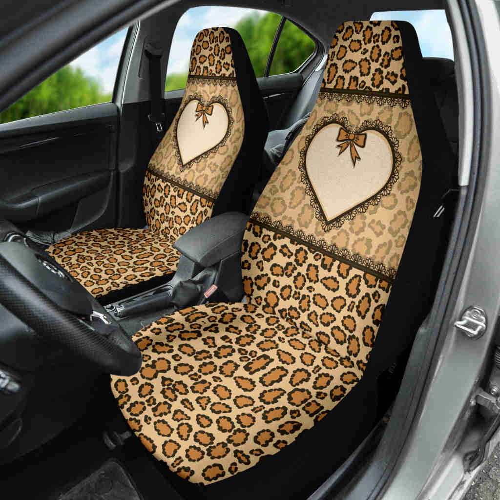 Leopard Heart Skin Wild Car Seat Covers