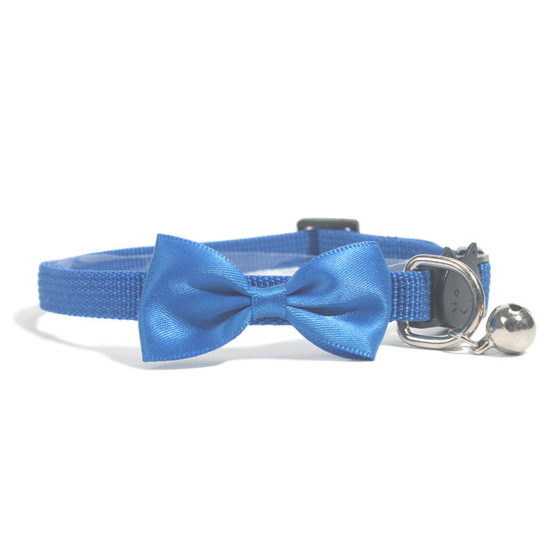 Adjustable Nylon Pet Collar with Bow for Cats and Small Dogs