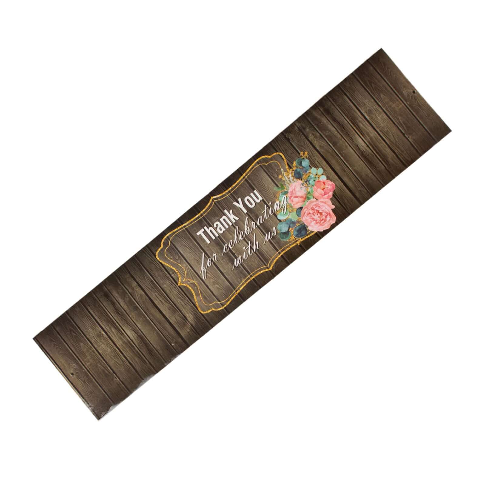 24 Pack Gold Floral Frame Rustic Wood Print Water Bottle Labels