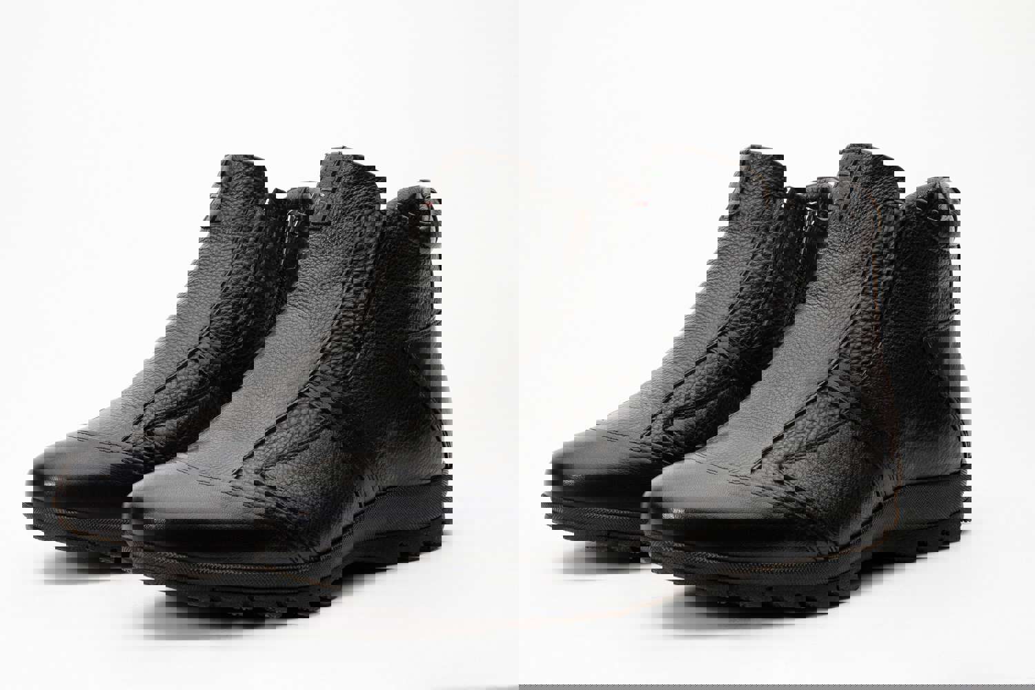 Montreal Black Leather Casual Zip-Up Ankle Men Boot