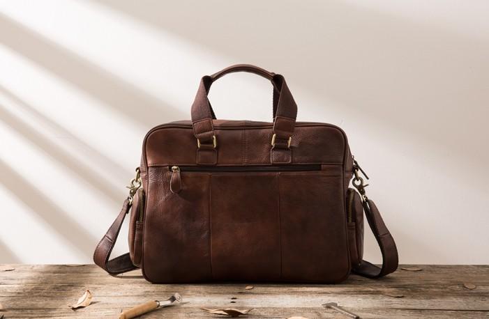Leather Mens Large Briefcase Work Bag Travel Business Bag