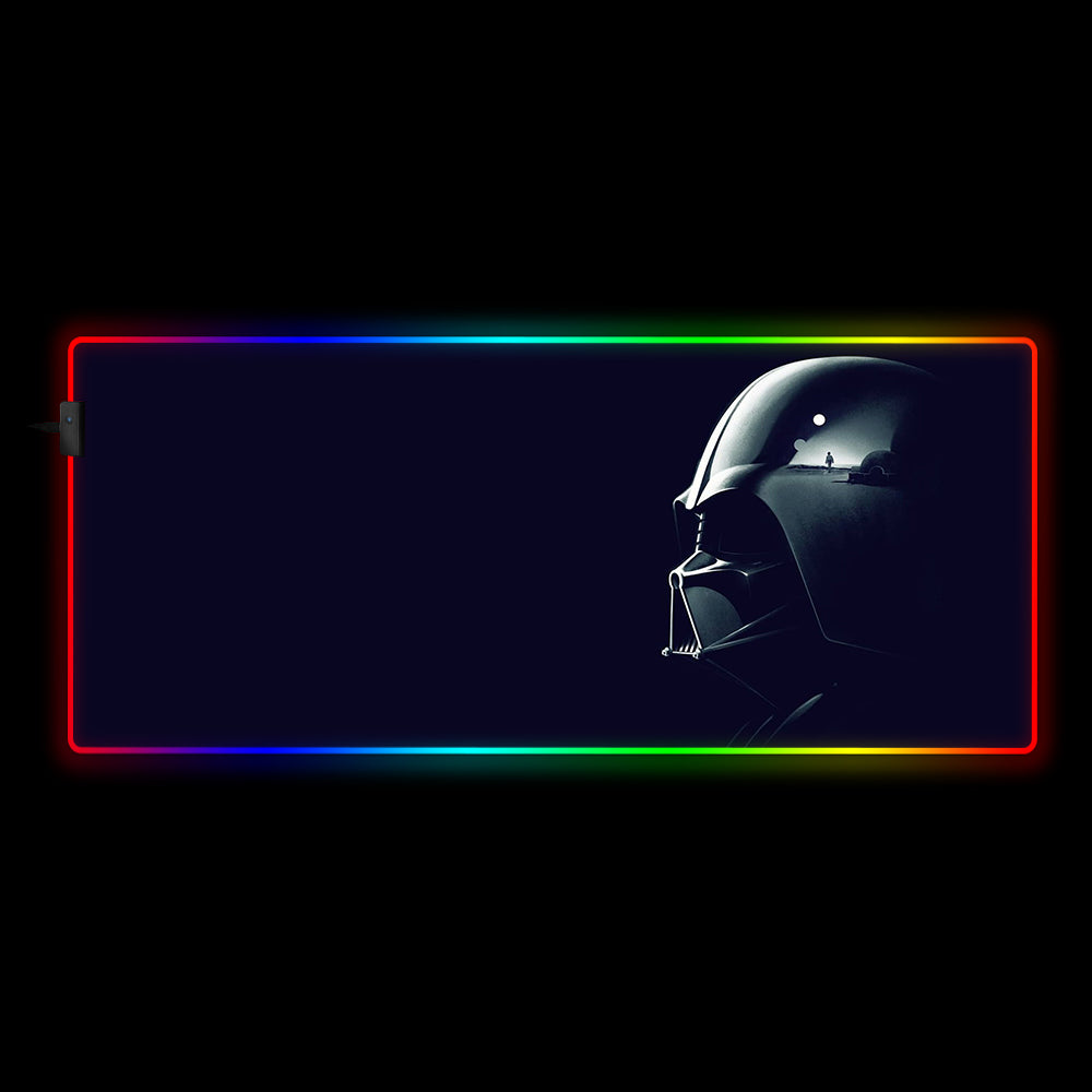Vader Side Design RGB Gaming Mouse Pad - M-XXL Size with LED Lights