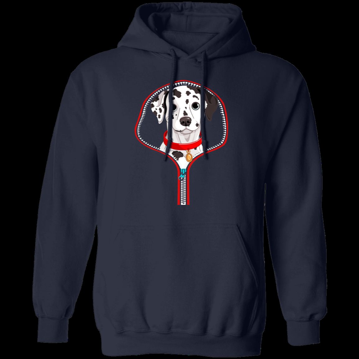 DALMATIAN ZIP-DOWN LADIES Pullover Hoodie - 8 oz Cotton/Poly Blend