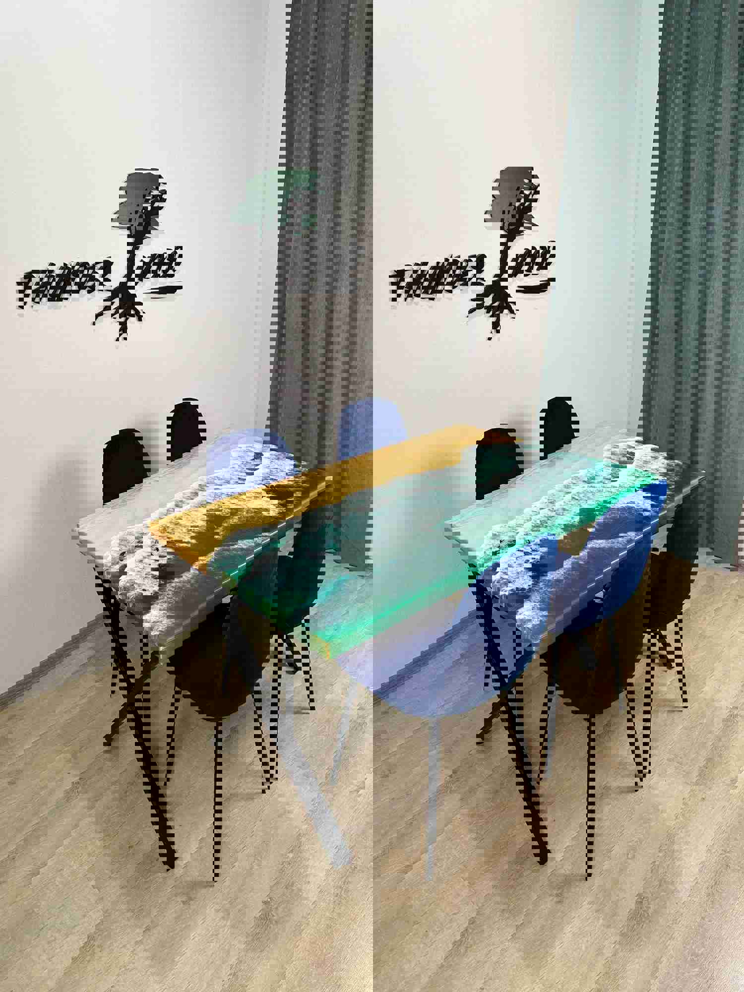 Epoxy Resin Rectangular Dining Table