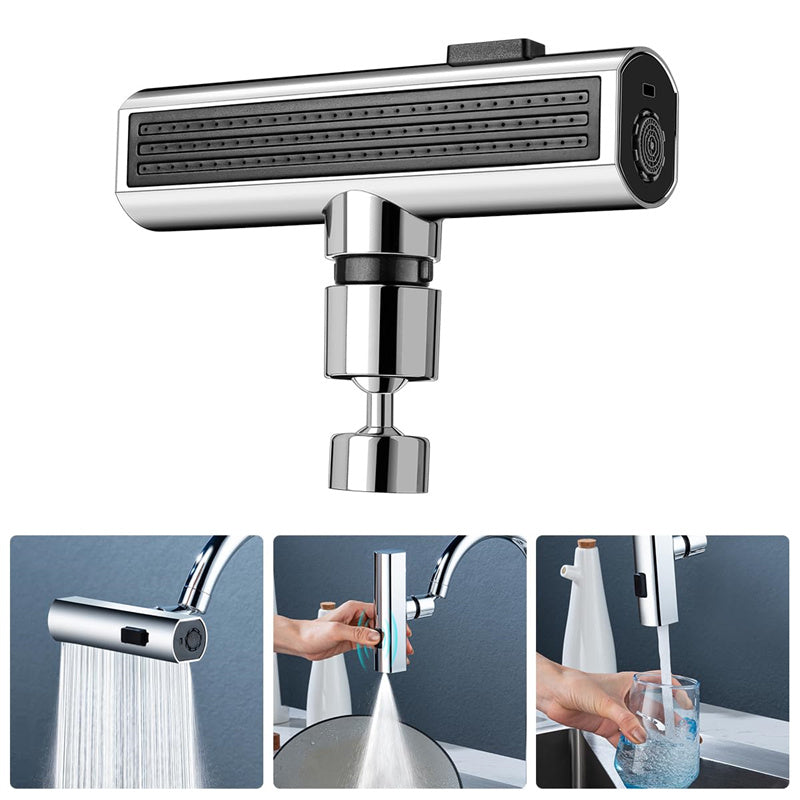 Splash-Proof Universal Rotating Bubbler Kitchen Faucet with Multifunctional Nozzle