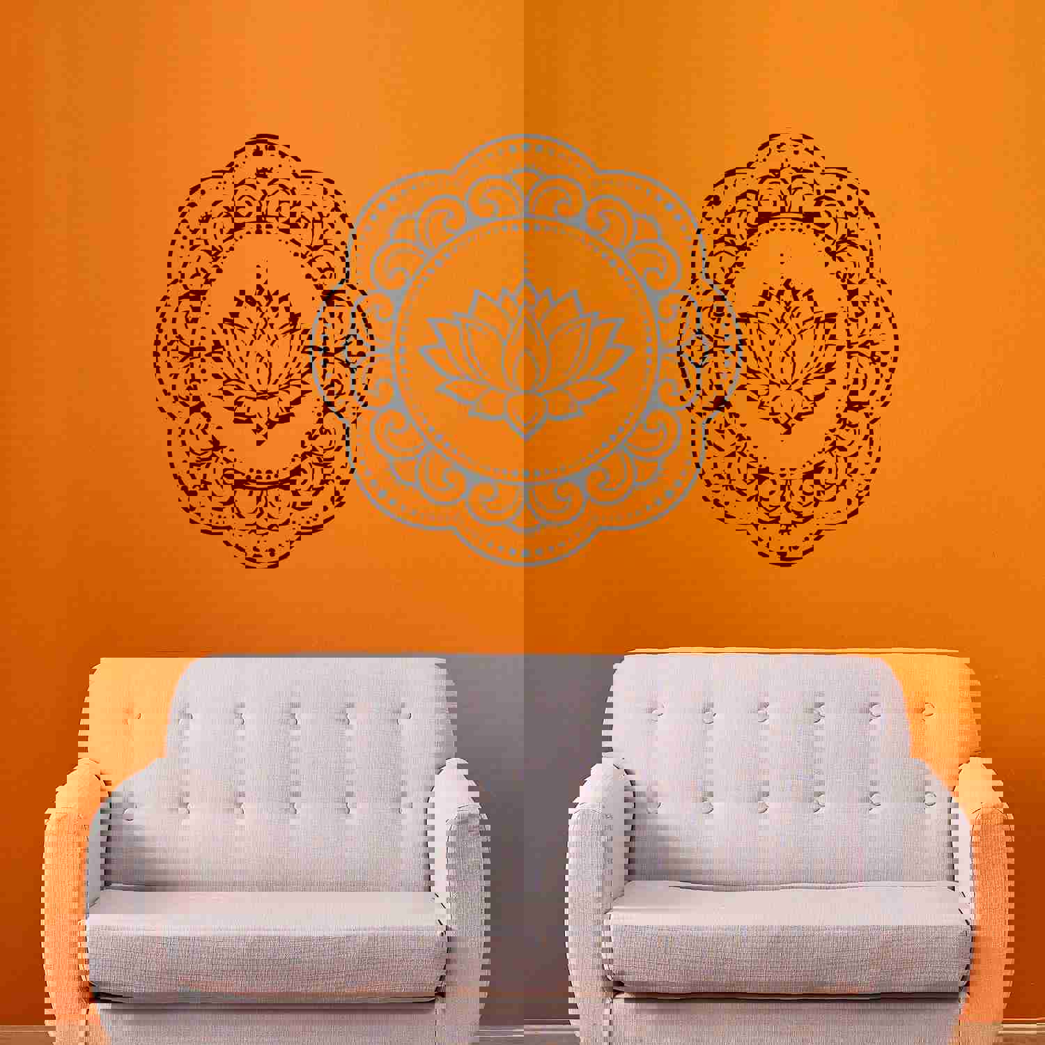 Vinyl Wall Decal Floral Art Mandala Lotus Flower Yoga Room Stickers Mural (g9289)