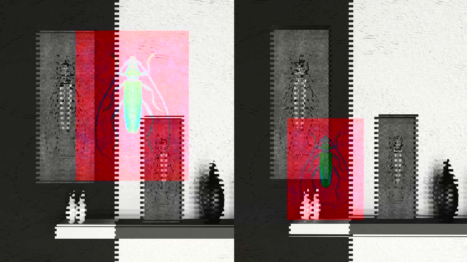 Capricorn Red Canvas Print with Custom Frame - Home & Office Wall Art