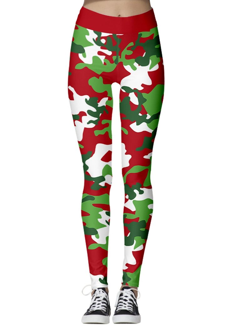 Women's Camouflage Print Christmas Leggings