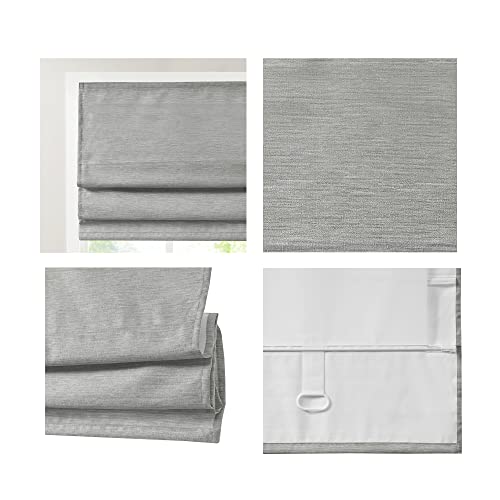 Madison Park Cordless Roman Shades - Como Grey, Room Darkening, Thermal Insulated Window Blind