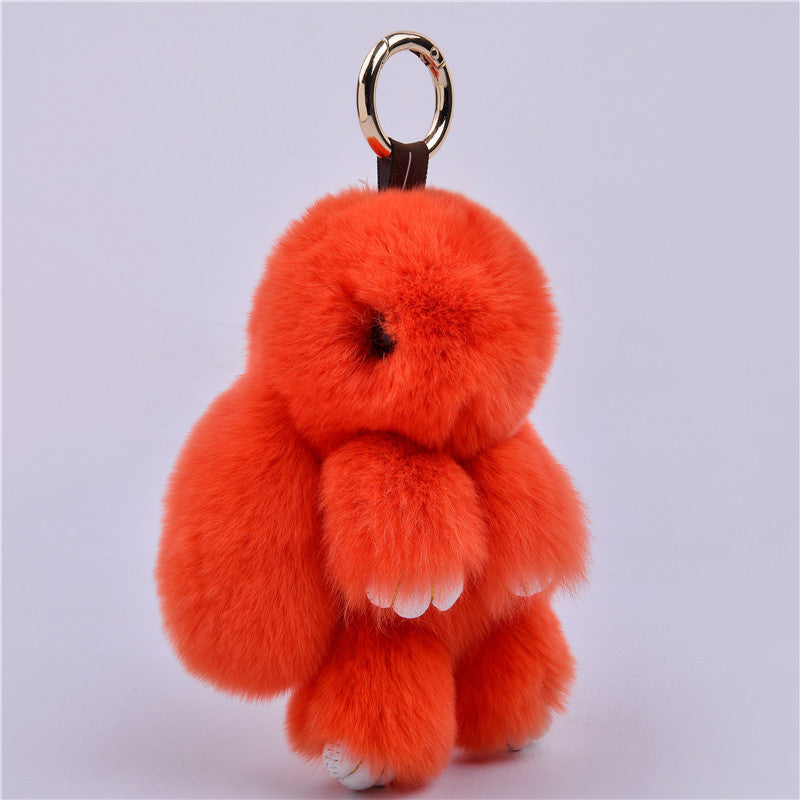 New Charm Decoration Gift Plush Bunny Toy Rex Rabbit Fur Bag Pendant Key Chain