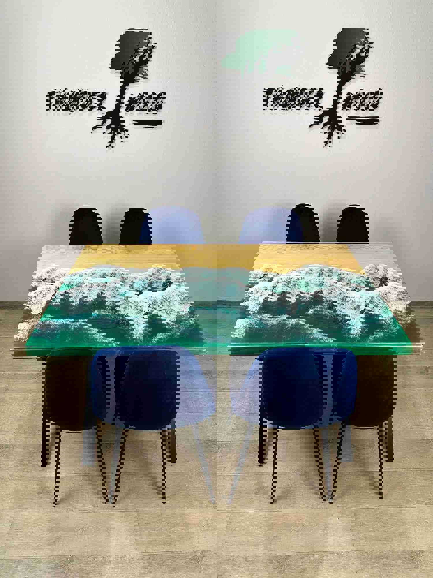 Epoxy Resin Rectangular Dining Table