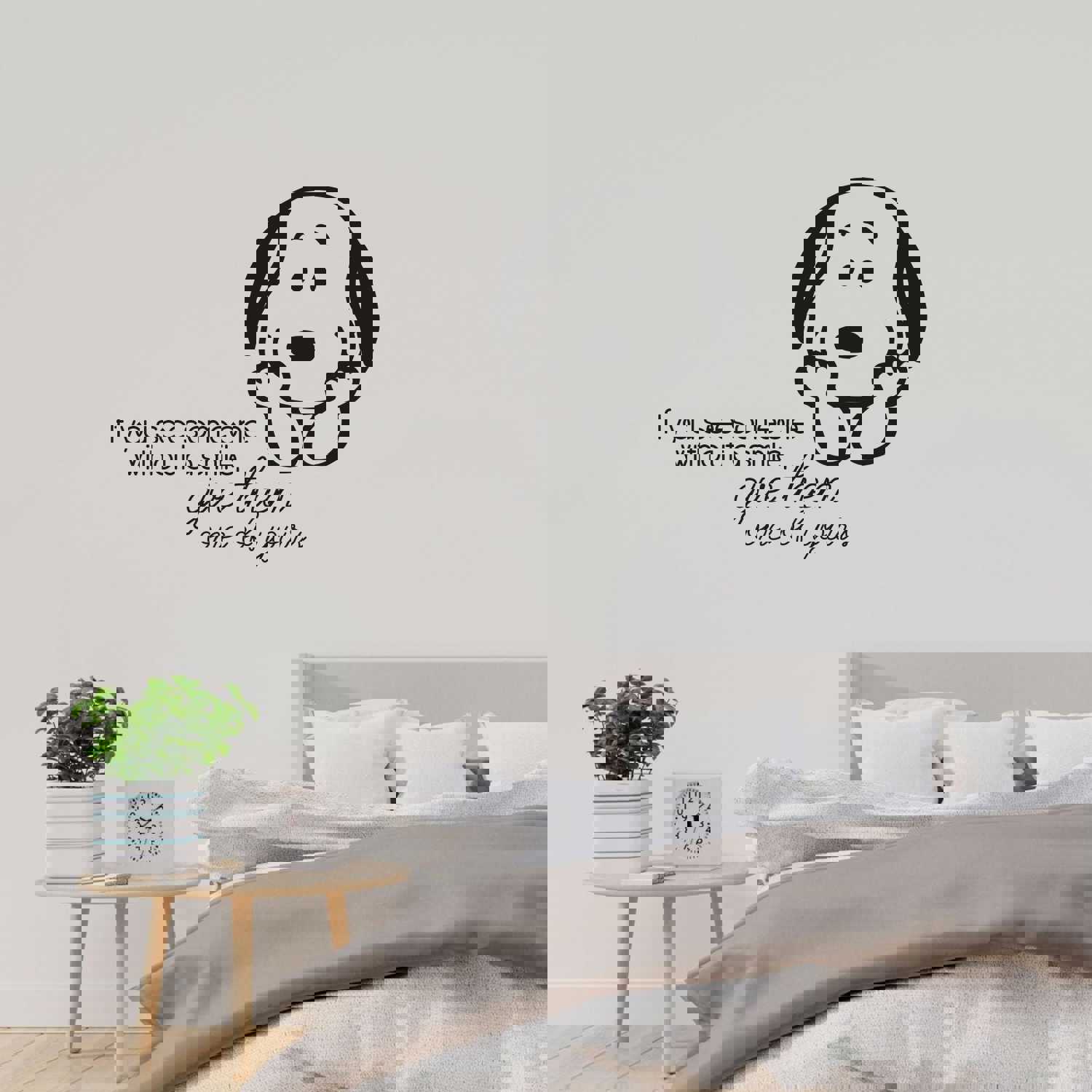 Snoopy Vinyl Wall Art Sticker Decal - If You See Someone Without A Smile Give Them One Of Yours