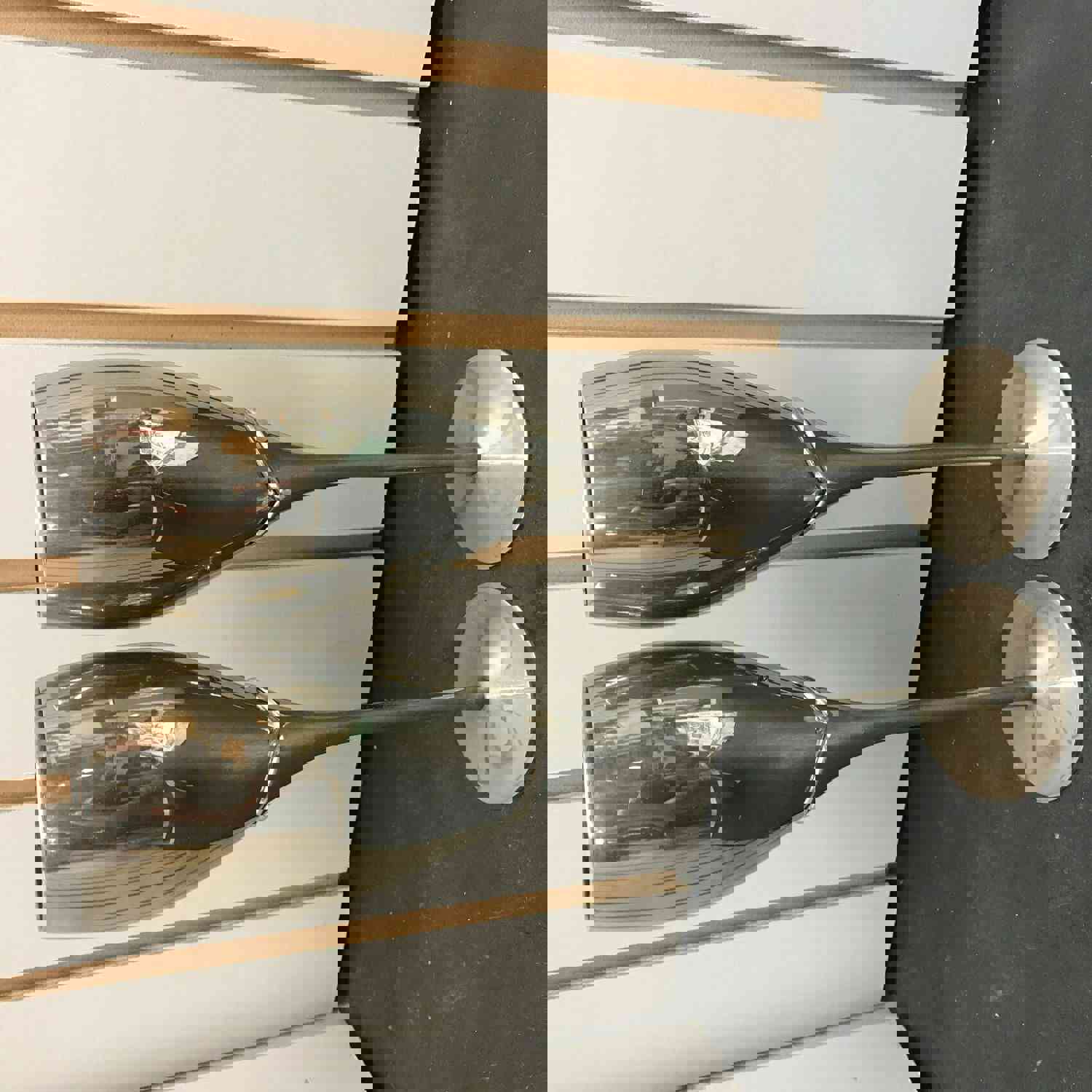 Vintage Silver Plate Set of Champagne Wine Glasses Stem