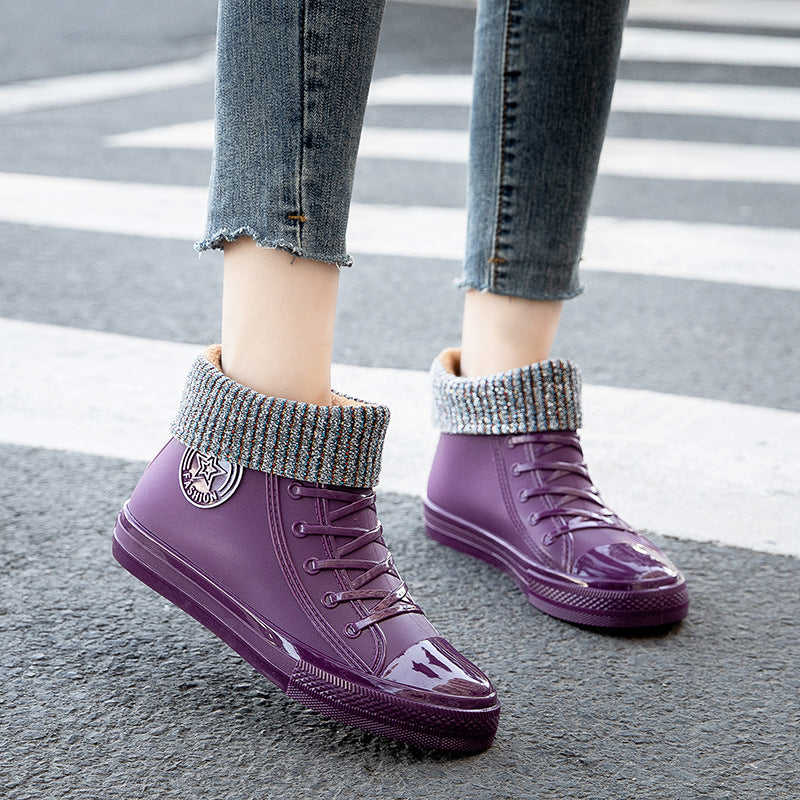 Spring And Autumn Fashion Women's Trend Short Working Rain Boots