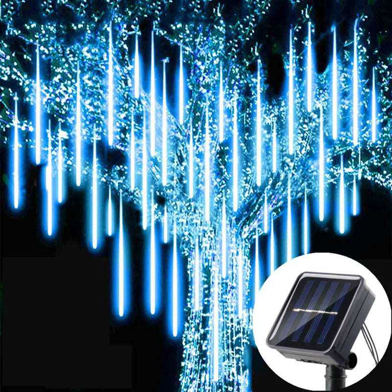 Solar LED Meteor Shower Christmas Lights - Energy Efficient Outdoor Decor