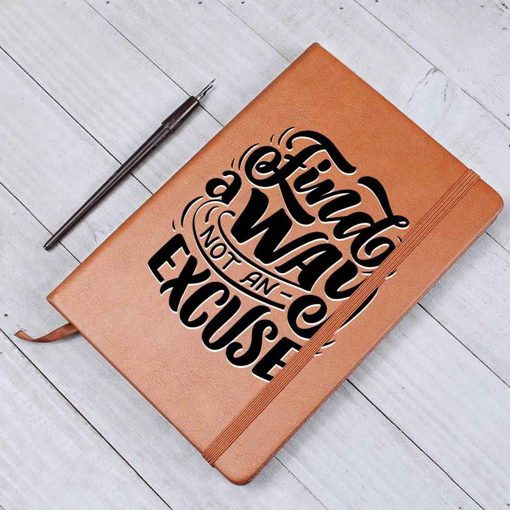 Find A Way - Inspirational Leather Journal for Motivation and Reflection