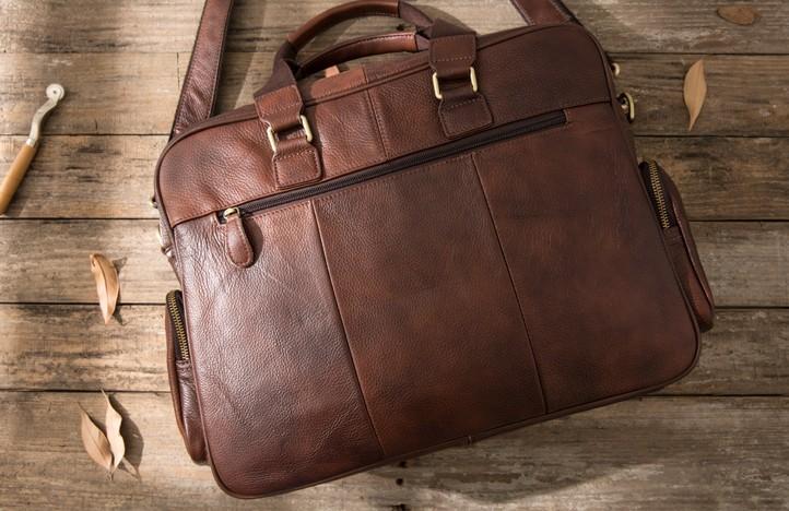 Leather Mens Large Briefcase Work Bag Travel Business Bag