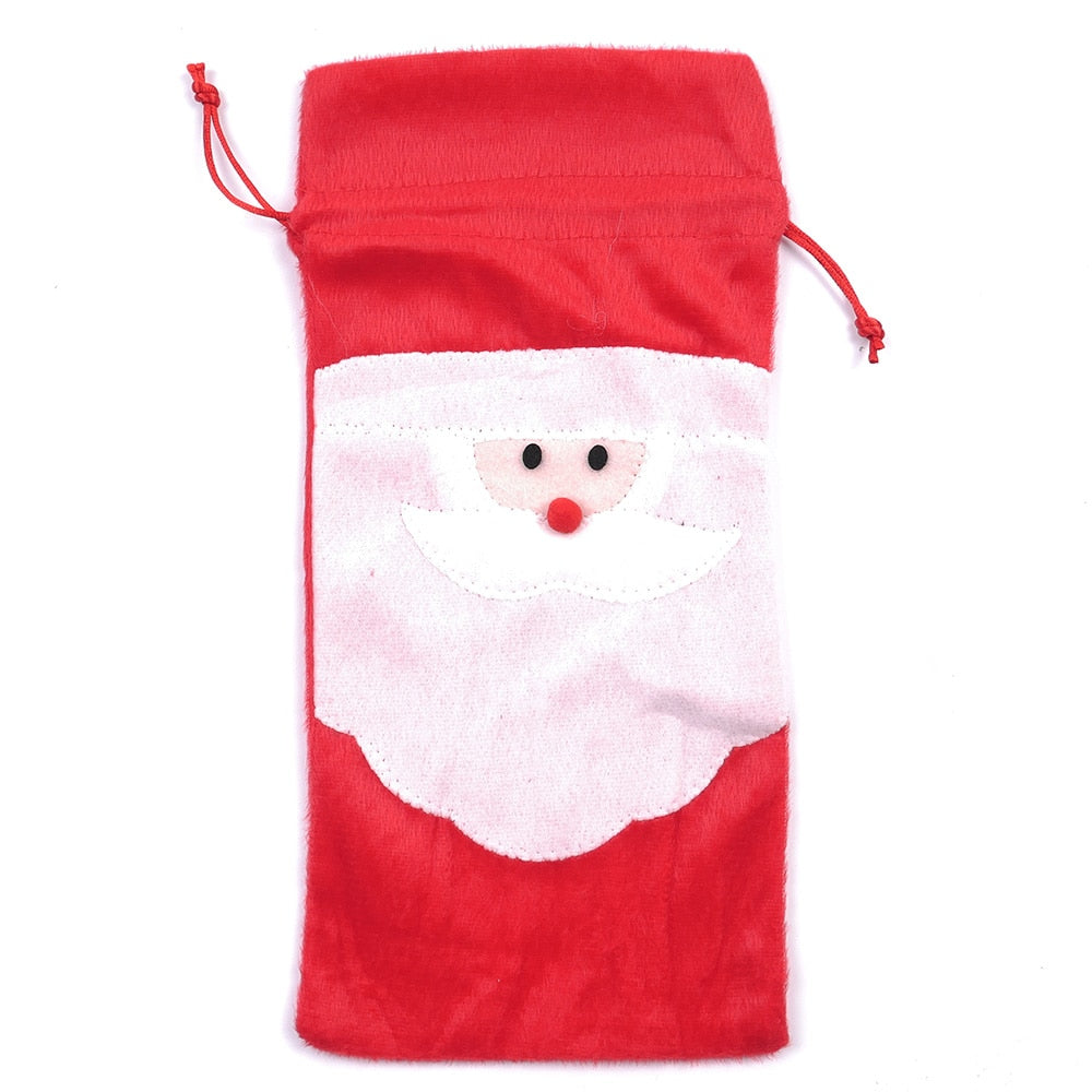 Festive Red Wine Bottle Bags for Christmas