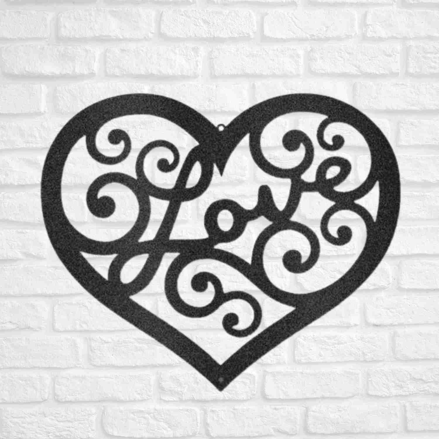 Love Swirl - Custom Metal Heart Sign - 11th Anniversary Gift
