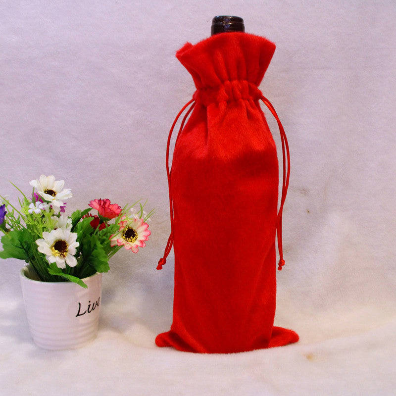 Festive Red Wine Bottle Bags for Christmas