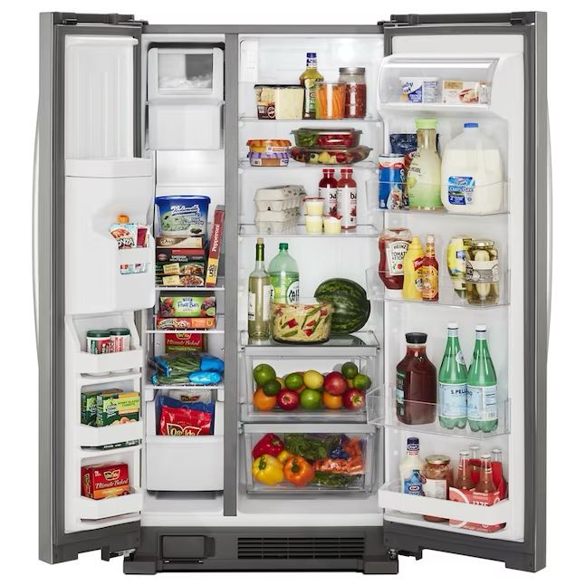 Whirlpool 24.6-cu ft Side-by-Side Refrigerator with Ice Maker and Water Dispenser