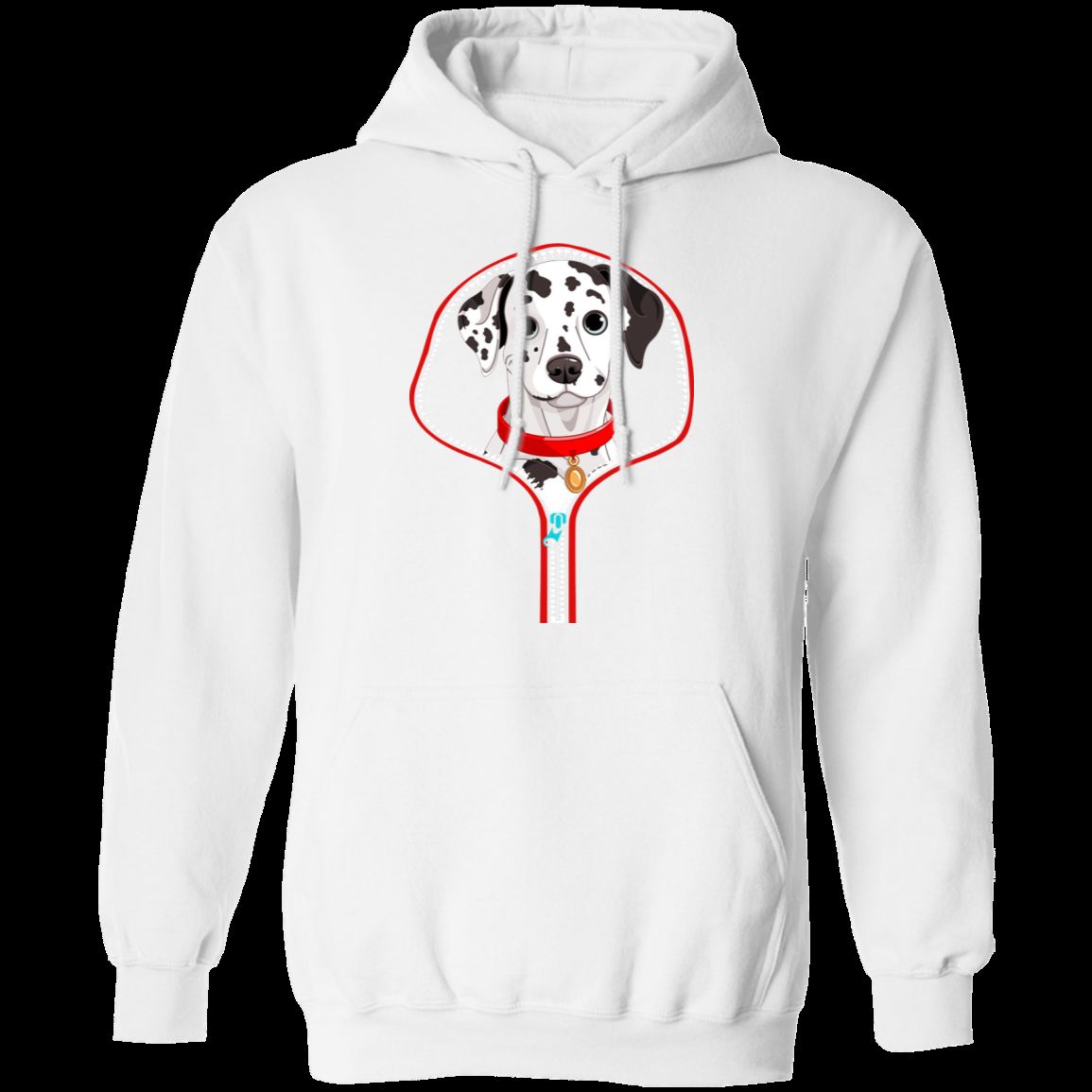 DALMATIAN ZIP-DOWN LADIES Pullover Hoodie - 8 oz Cotton/Poly Blend