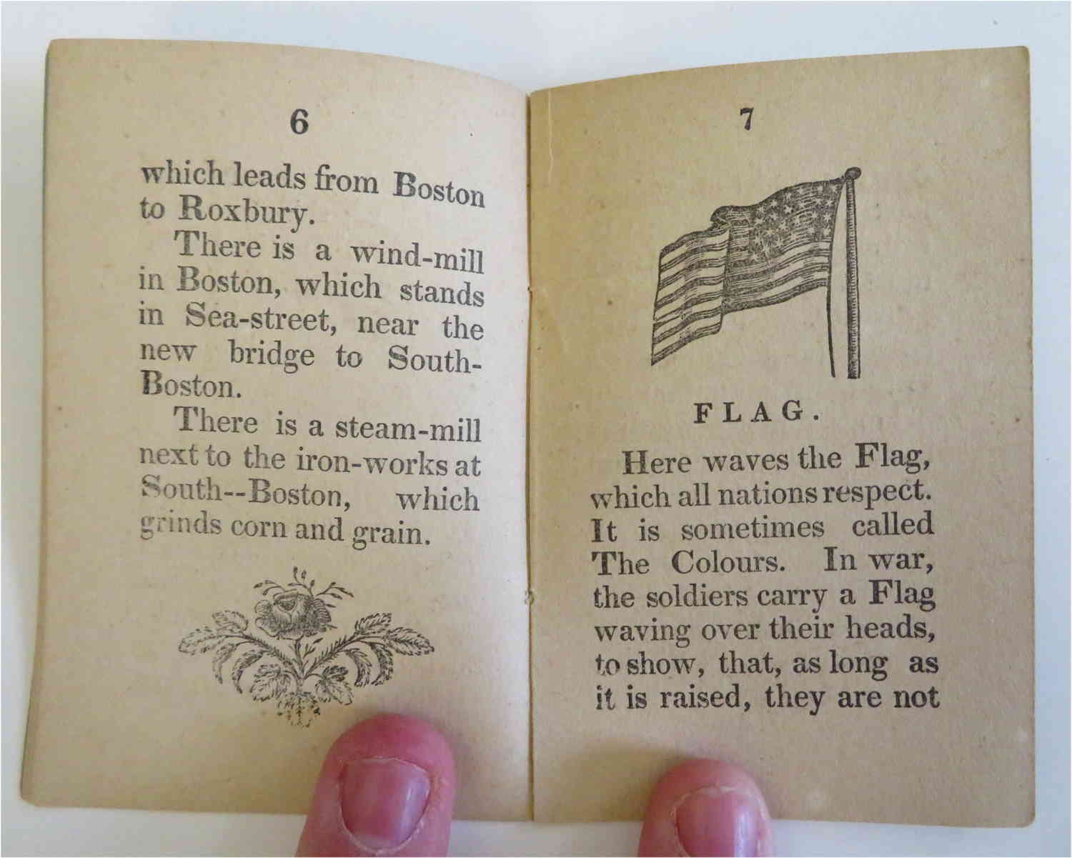 Antique 1850s American Flag Cannon Clock Chap Book with Woodcut Illustrations
