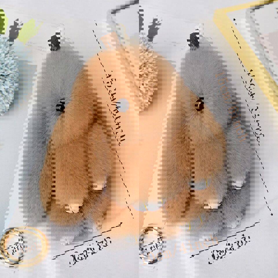 New Charm Decoration Gift Plush Bunny Toy Rex Rabbit Fur Bag Pendant Key Chain