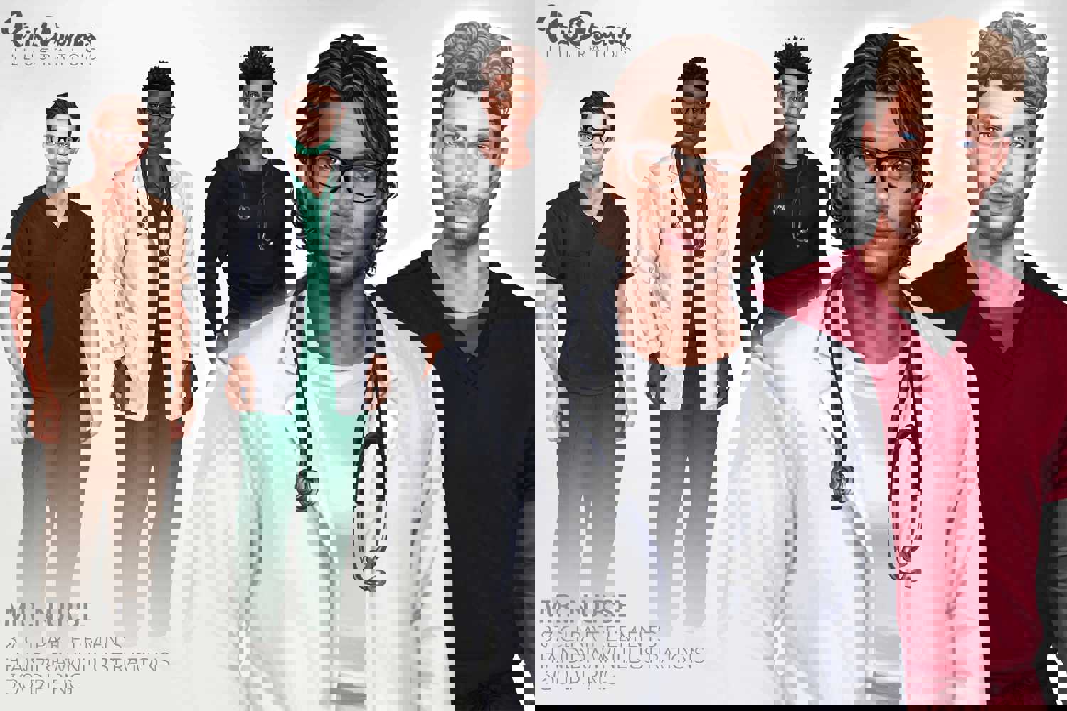 Handpainted Nurse Clipart PNG - 87 High-Quality Healthcare Illustrations