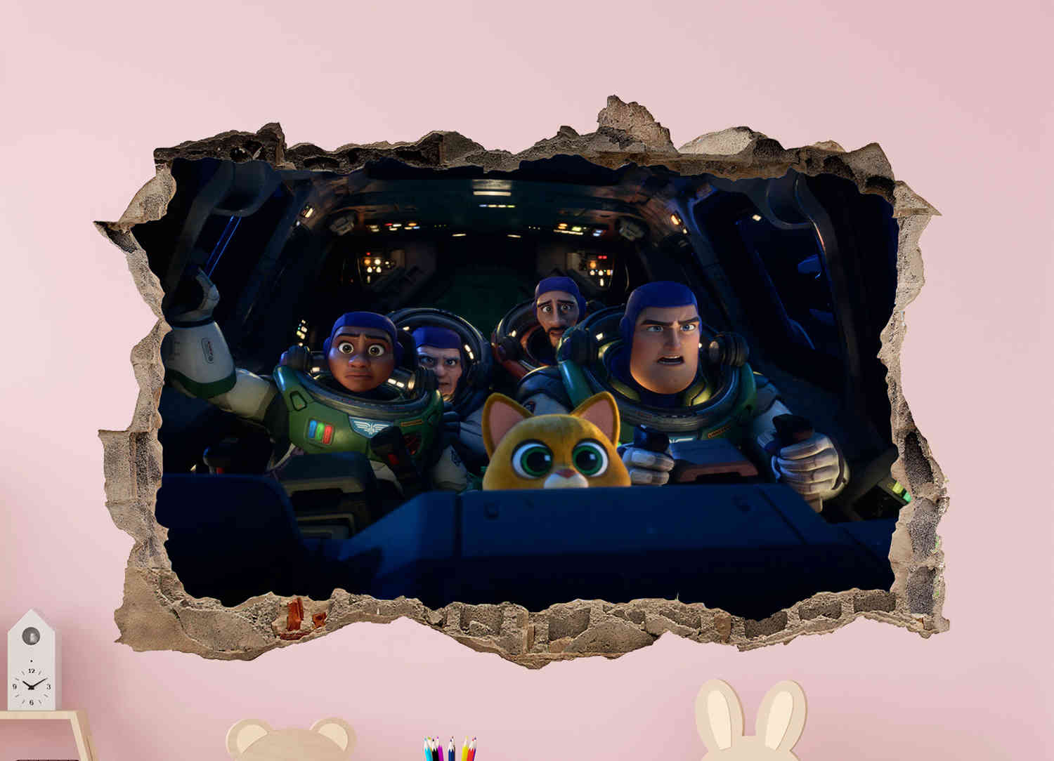 Lightyear Toy Story 3D Smashed Broken Decal Wall Sticker JS153
