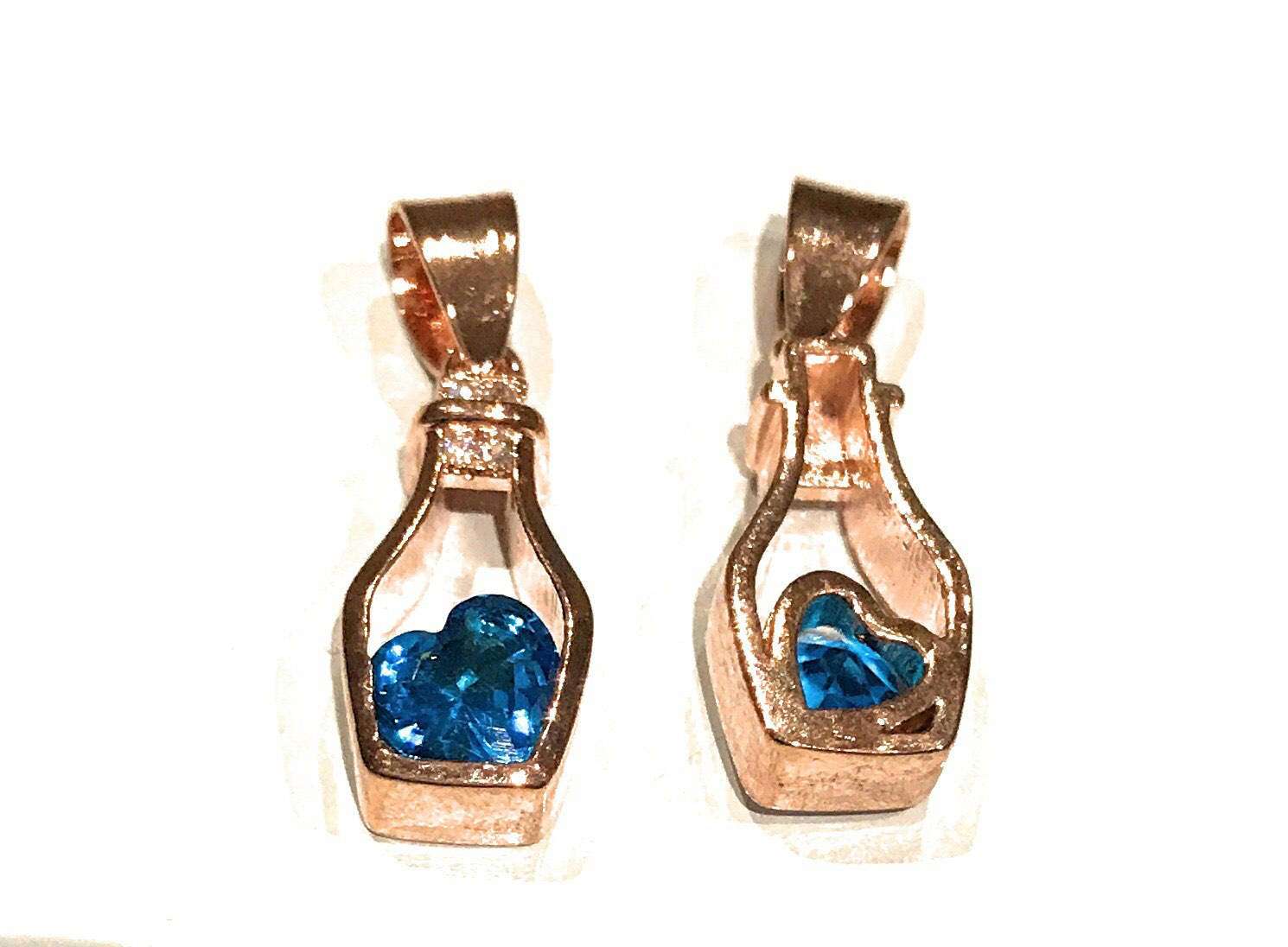 Silver Heart in a Bottle Pave Pendant for DIY Jewelry Making