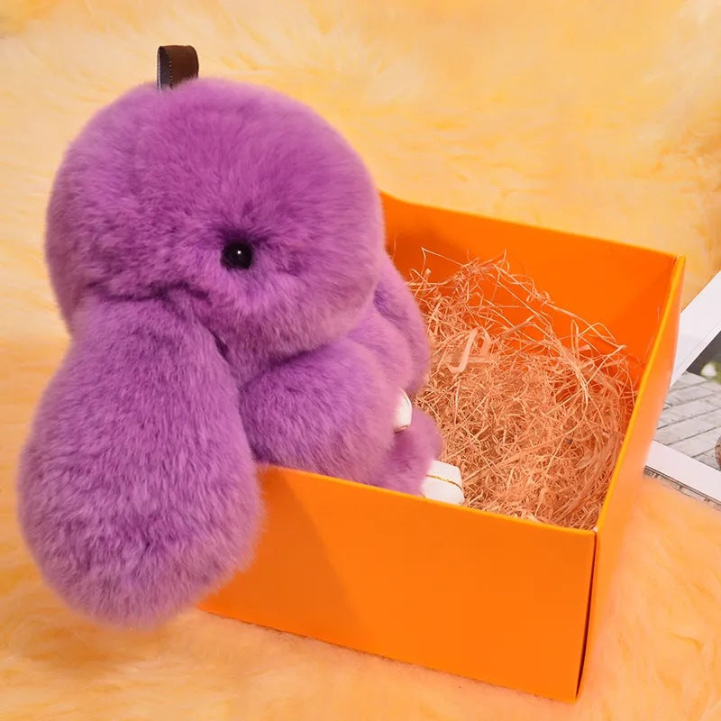 New Charm Decoration Gift Plush Bunny Toy Rex Rabbit Fur Bag Pendant Key Chain