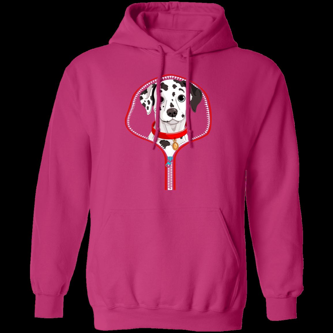 DALMATIAN ZIP-DOWN LADIES Pullover Hoodie - 8 oz Cotton/Poly Blend