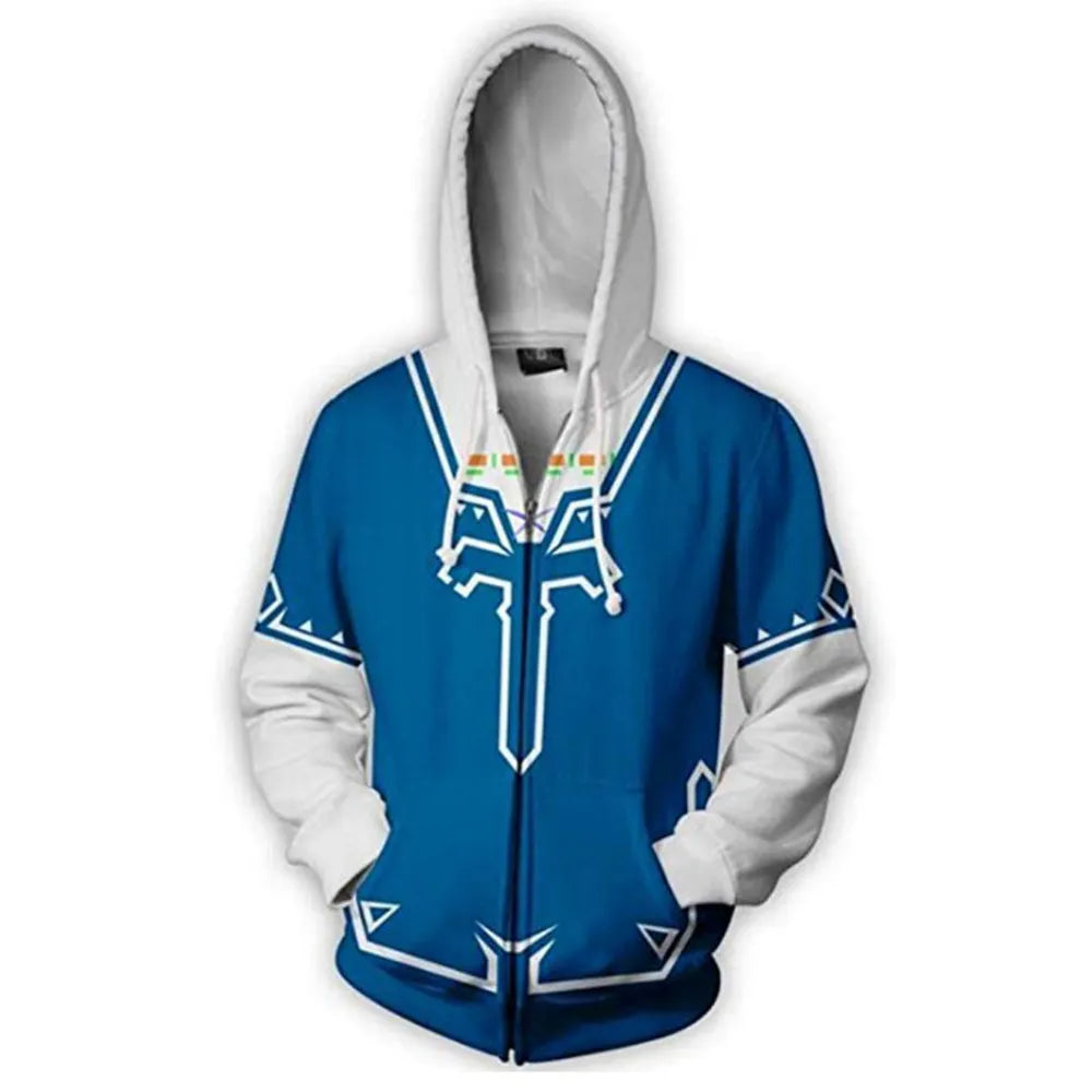 Link Cosplay Hoodie Men Costume for The Legend of Zelda Tears Kingdom Halloween Party