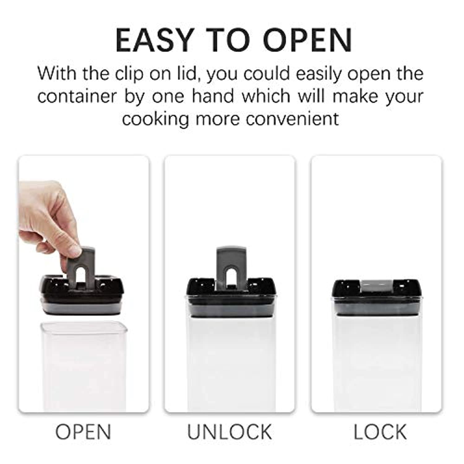NUMYTON Airtight Food Storage Containers - 6Pcs Set for Pantry Organization