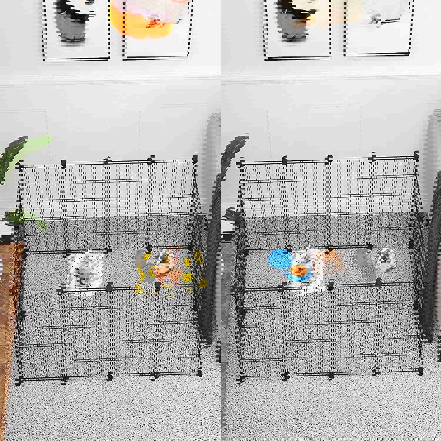 UWR-Nite Pet Playpen, Small Animals Cage DIY Wire Fence with Door for Indoor/Outdoor Use