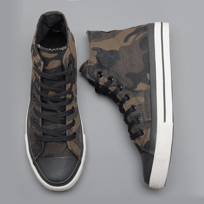 Spring New Men's High-top Canvas Shoes Korean Fashion Camouflage Sneakers