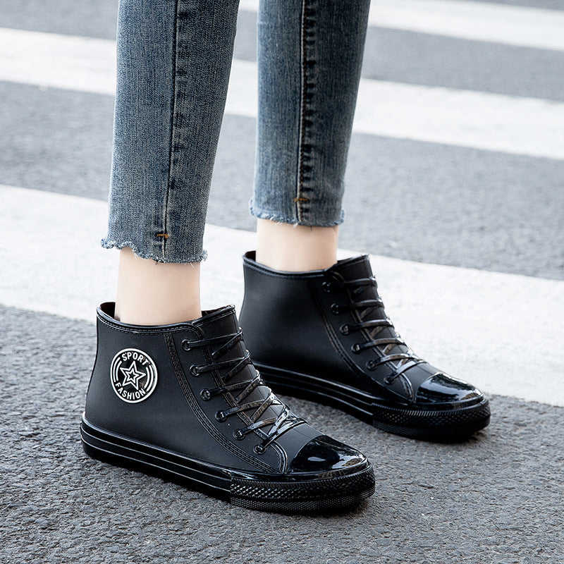 Spring And Autumn Fashion Women's Trend Short Working Rain Boots