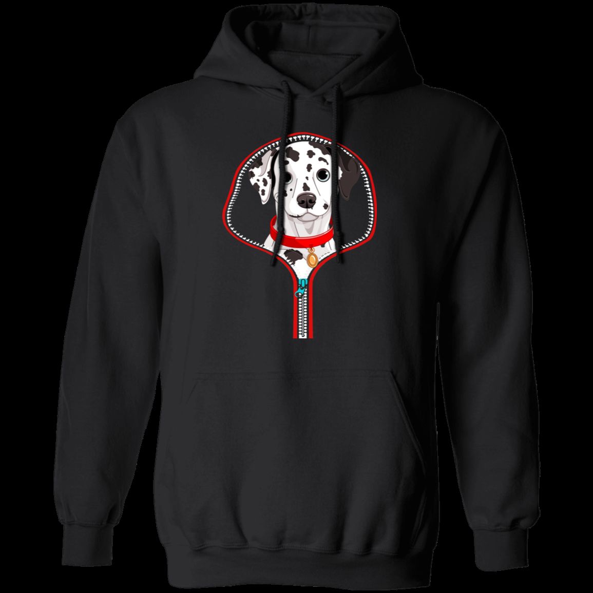 DALMATIAN ZIP-DOWN LADIES Pullover Hoodie - 8 oz Cotton/Poly Blend