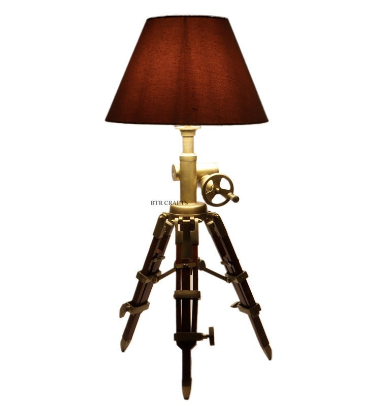 BTR CRAFTS Vintage Tripod Table Lamp with Adjustable Stand - Rustic Home Decor