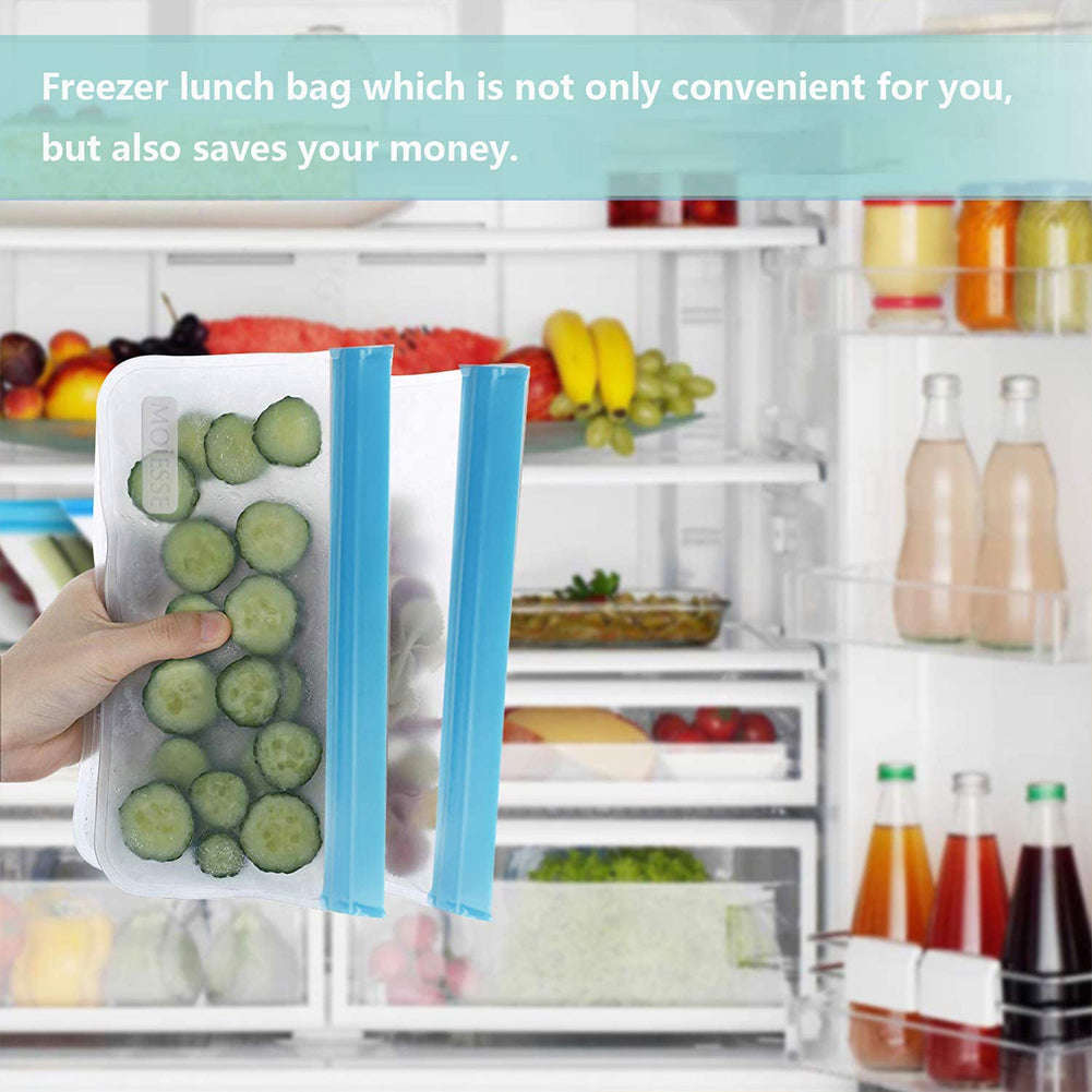 RONSHIN 10PCS Reusable Leakproof Ziplock Sandwich Bags