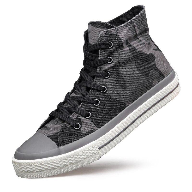 Spring New Men's High-top Canvas Shoes Korean Fashion Camouflage Sneakers
