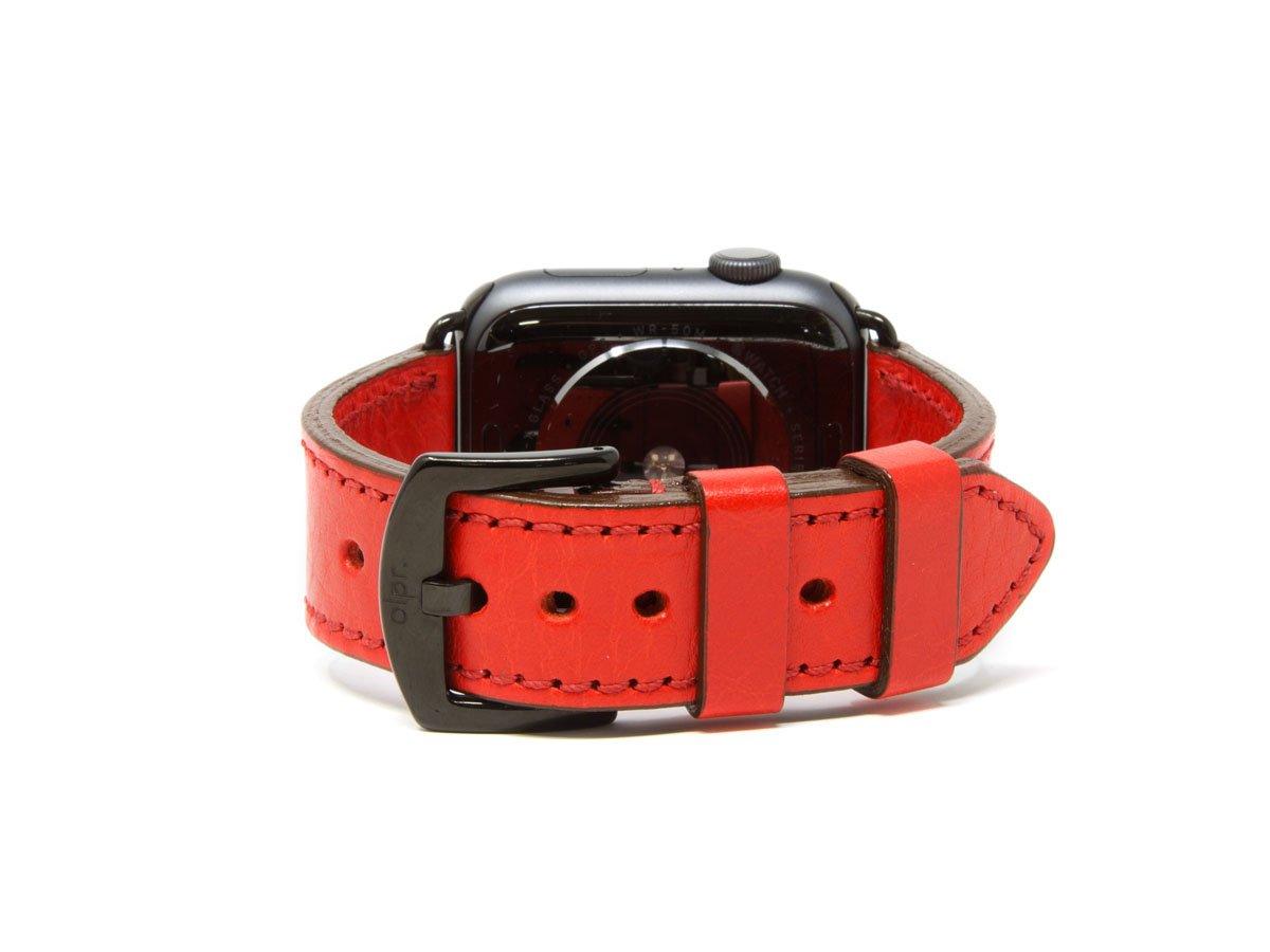 Italian Leather Apple Watch Band - Red