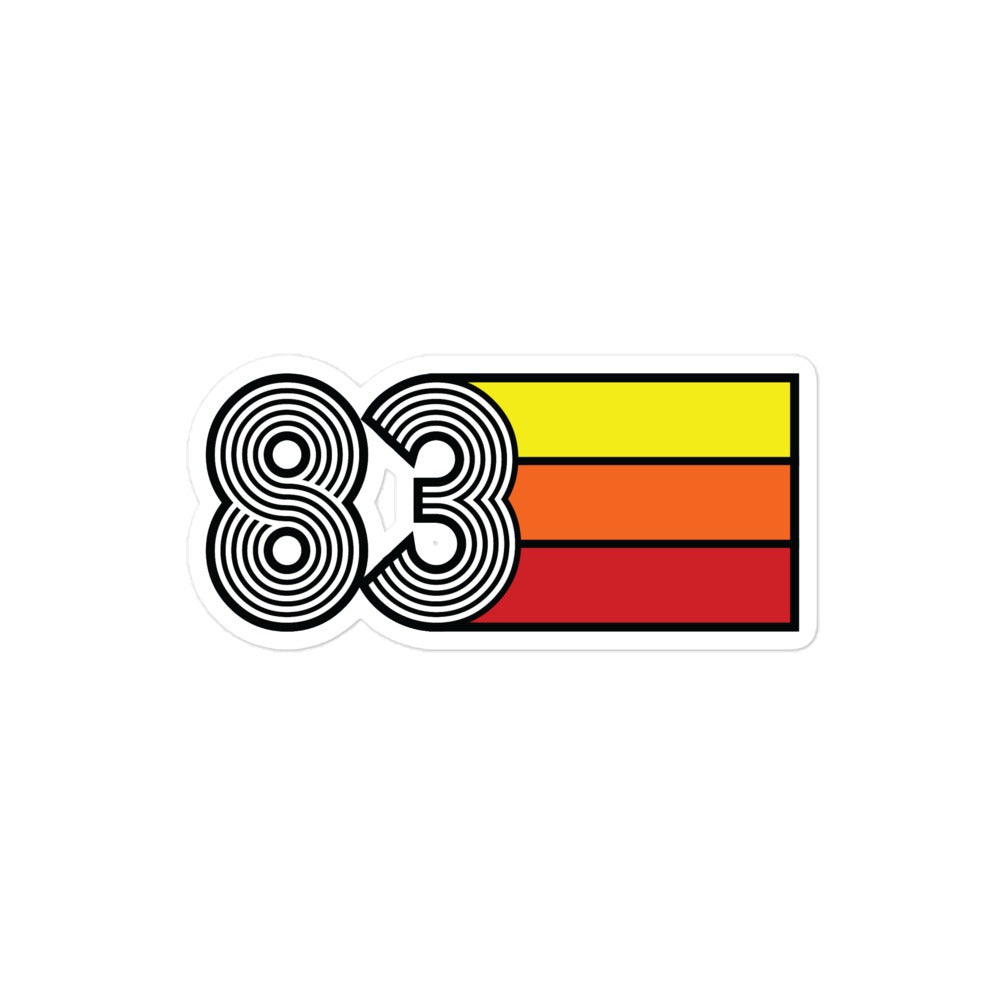 83 - 1983 Retro Tri-Line Decal Bubble-Free Vinyl Stickers