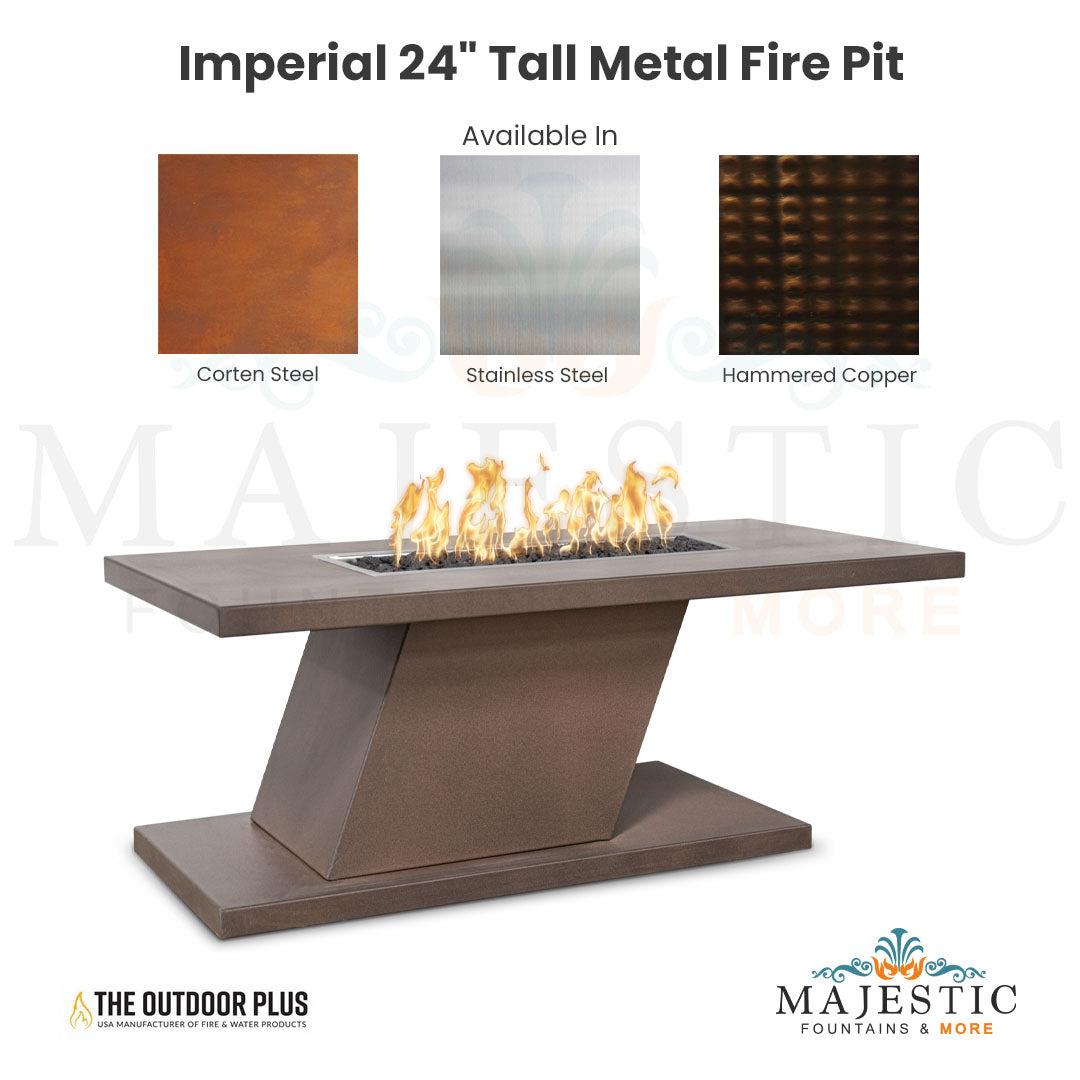 The Outdoor Plus Imperial 24 Tall Metal Fire Pit with Free Cover