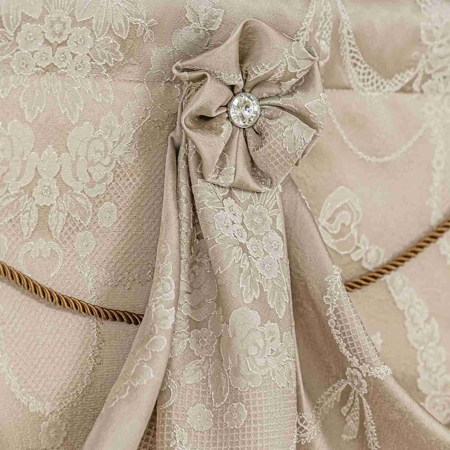 Palace Swag Valance - Elegant Sand Jacquard Fabric Window Treatment