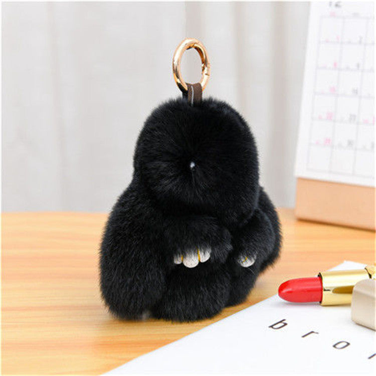 New Charm Decoration Gift Plush Bunny Toy Rex Rabbit Fur Bag Pendant Key Chain