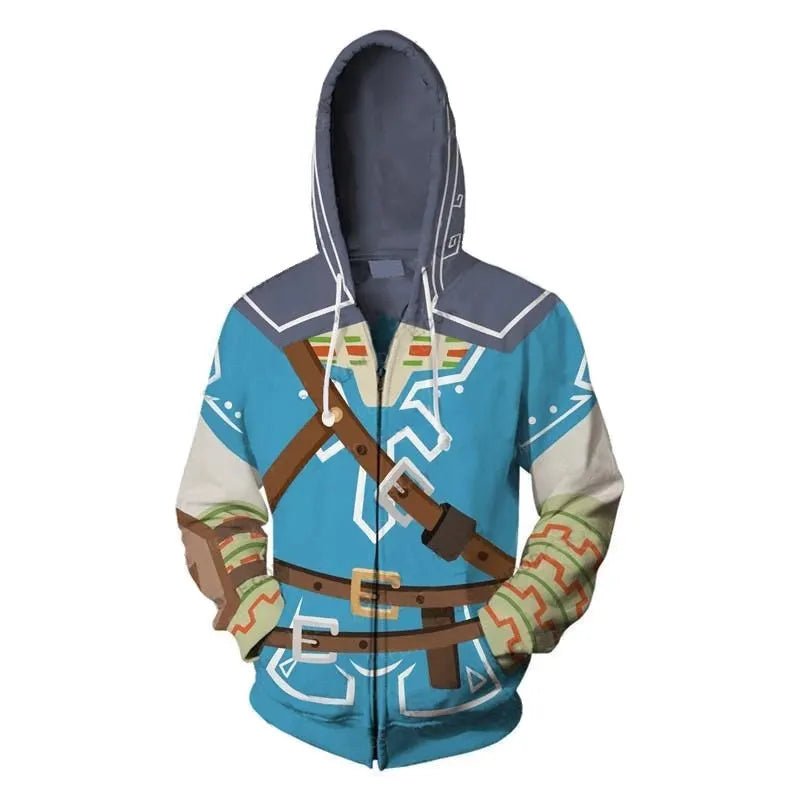 Link Cosplay Hoodie Men Costume for The Legend of Zelda Tears Kingdom Halloween Party